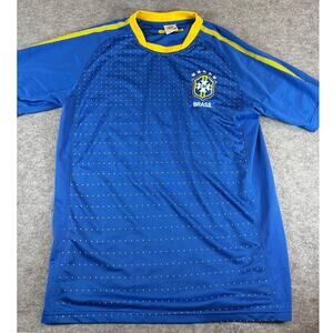 Brasil National CBF Jersey Shirt Mens XL Blue Polka Dot Football Soccer Sports